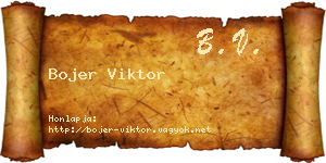Bojer Viktor névjegykártya